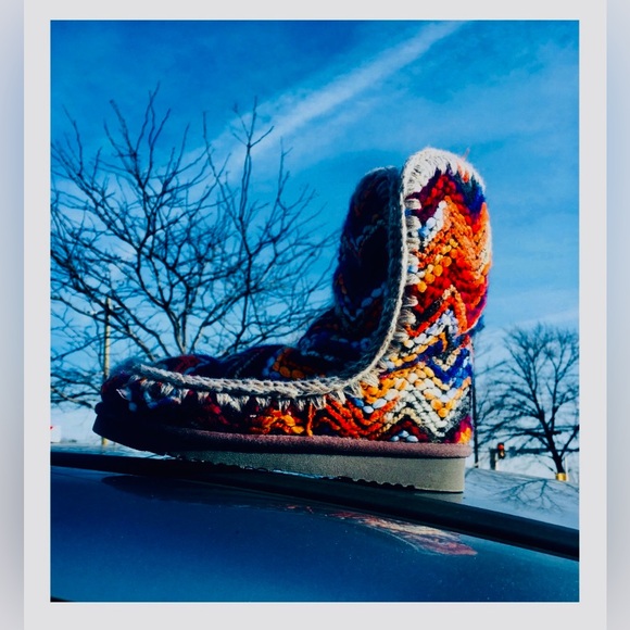 Multi Color Chevy print Eskimo Mou Boots - Picture 3 of 15